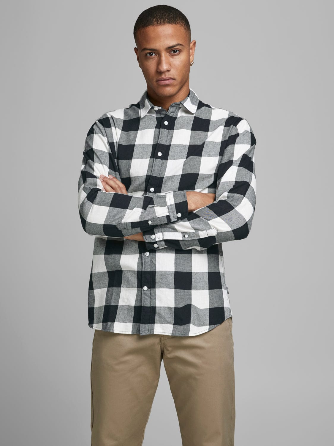 Camisa de cuadros blanca -GINGHAM
